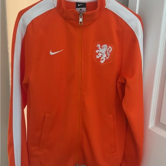 NIKE Bright Orange Jacket with White Trim - Picture 1 of 5